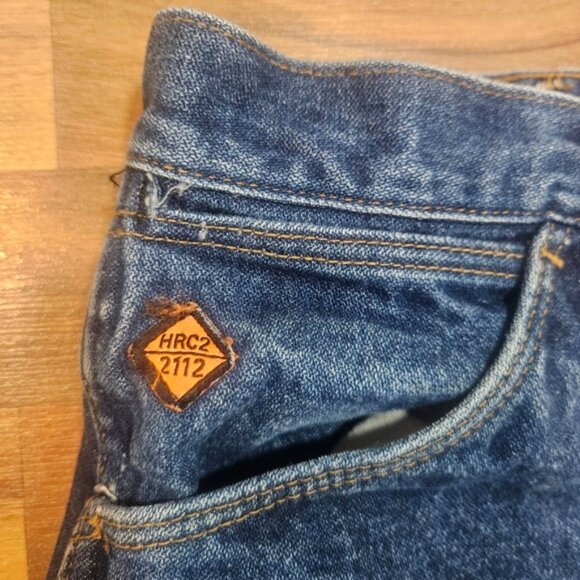 Wrangler FR Flame Resistant Jeans 38x30 Men Blue Denim Workwear HRC2 2112 13MWZ - Picture 6 of 11